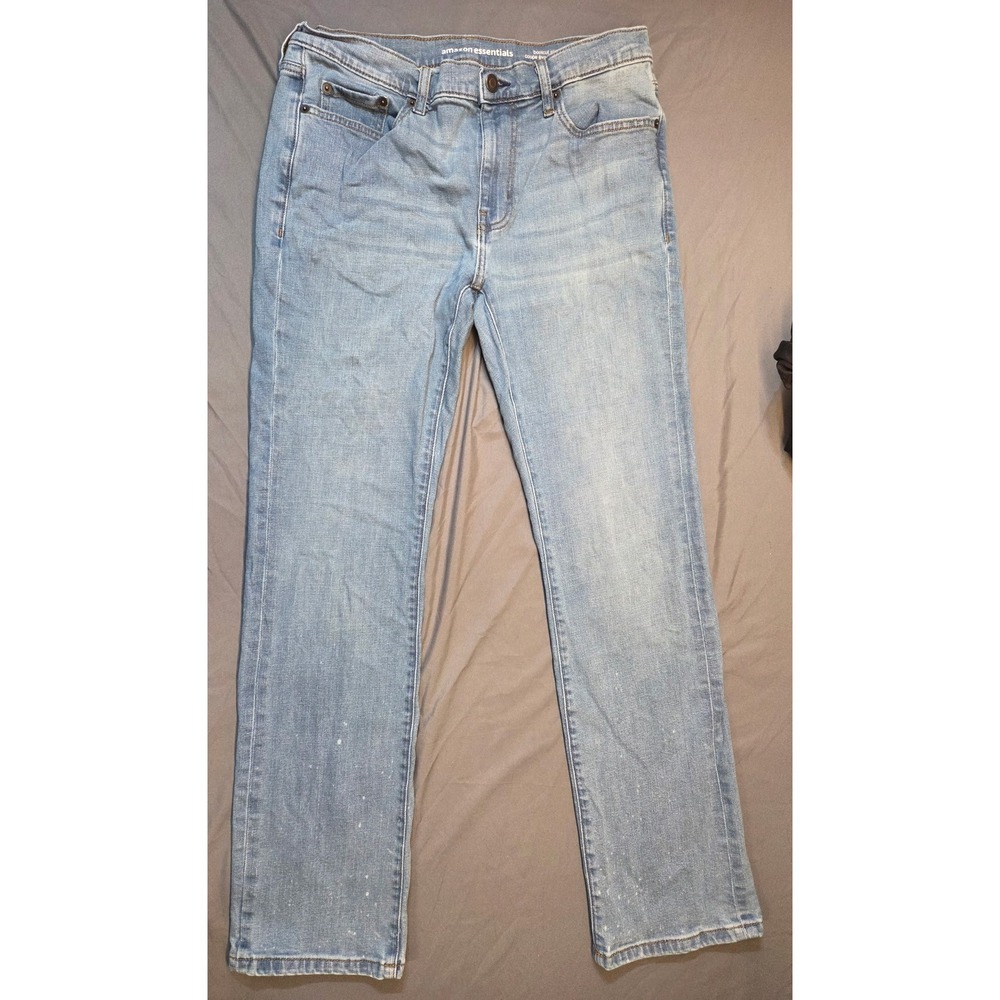 Amazon Essentials Bootcut Slim Jeans Mens 32x32 Light Blue Excellent Stretch